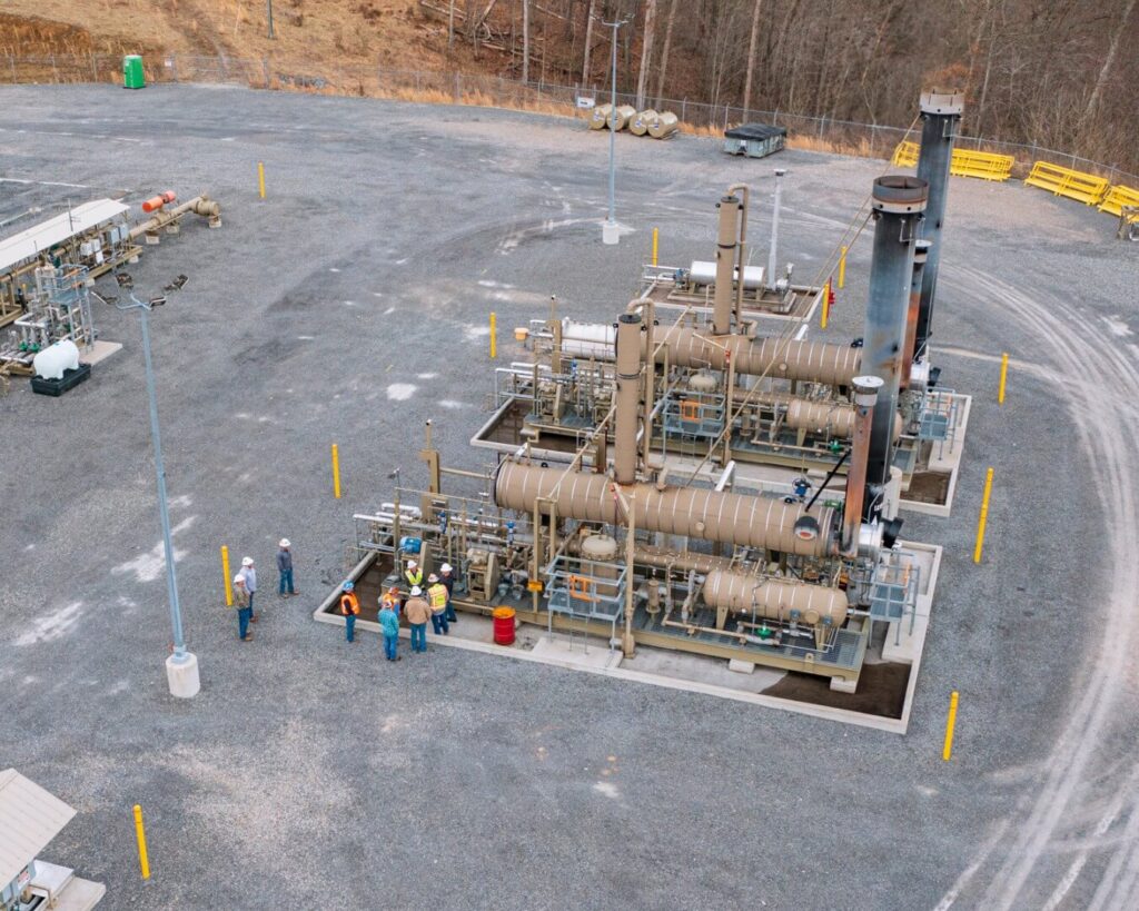 glycol dehy facility drone shot